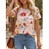 image:imageCicy Bell Womens Summer Floral TShirts Short Sleeve Crew Neck Trendy Casual Tops Loose Fit TeesFloral Color