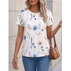 image:imageCicy Bell Womens Summer Floral TShirts Short Sleeve Crew Neck Trendy Casual Tops Loose Fit TeesFloral White