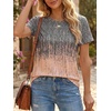 image:imageCicy Bell Womens Summer Floral TShirts Short Sleeve Crew Neck Trendy Casual Tops Loose Fit TeesGrayish Orange