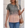 image:imageCicy Bell Womens Summer Floral TShirts Short Sleeve Crew Neck Trendy Casual Tops Loose Fit TeesGrayish Orange