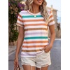 image:imageCicy Bell Womens Summer Floral TShirts Short Sleeve Crew Neck Trendy Casual Tops Loose Fit TeesYellow Striped