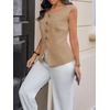 image:imageCicy Bell Womens Summer Sleeveless Blazer Vests Dressy Button Down Fitted Round Neck Waistcoat Work Office Suit Tops