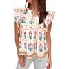 image:imageCicy Bell Womens Floral Peplum Babydoll Tops Ruffle Cap Sleeve V Neck Blouses Summer Casual Boho Flowy ShirtsKhaki