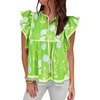 image:imageCicy Bell Womens Floral Peplum Babydoll Tops Ruffle Cap Sleeve V Neck Blouses Summer Casual Boho Flowy ShirtsOlive Drab