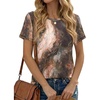 image:imageCicy Bell Womens Summer Floral TShirts Short Sleeve Crew Neck Trendy Casual Tops Loose Fit TeesBlackbrown