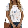 image:imageCicy Bell Womens Summer Floral TShirts Short Sleeve Crew Neck Trendy Casual Tops Loose Fit TeesFloral White