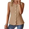 image:imageCicy Bell Womens Summer Sleeveless Blazer Vests Dressy Button Down Fitted Round Neck Waistcoat Work Office Suit Tops