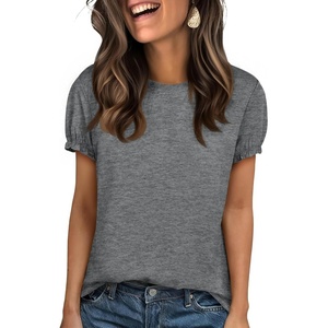 image:imageCicy Bell Womens Ruffle Short Sleeve T Shirt Summer Casual Crew Neck Tops Loose Fit Basic TeesDark Grey