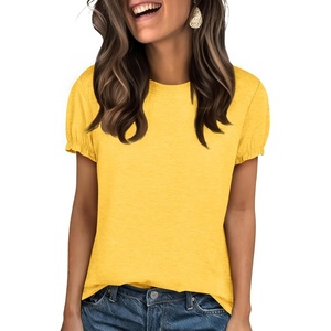 image:imageCicy Bell Womens Ruffle Short Sleeve T Shirt Summer Casual Crew Neck Tops Loose Fit Basic TeesYellow