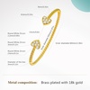image:imageCicy Bell 18K Gold Plated Heart Bracelets for Women Trendy Cubic Zirconia Open Cuff Twisted Rope Bracelets Romantic JewelryGold