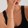 image:imageCicy Bell Bracelets for Women 18K Gold Plated Trendy Adjustable Cubic Zirconia Heart Letter Bracelets Personalized JewelryGold Letter S