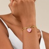image:imageCicy Bell Bracelets for Women 18K Gold Plated Trendy Adjustable Cubic Zirconia Heart Letter Bracelets Personalized JewelryPink Letter M