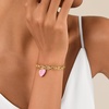 image:imageCicy Bell Bracelets for Women 18K Gold Plated Trendy Adjustable Cubic Zirconia Heart Letter Bracelets Personalized JewelryPink Letter S