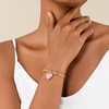 image:imageCicy Bell Bracelets for Women 18K Gold Plated Trendy Adjustable Cubic Zirconia Heart Letter Bracelets Personalized JewelryPink Letter S
