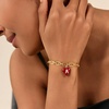image:imageCicy Bell Bracelets for Women 18K Gold Plated Trendy Adjustable Cubic Zirconia Heart Letter Bracelets Personalized JewelryRed Letter A