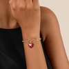image:imageCicy Bell Bracelets for Women 18K Gold Plated Trendy Adjustable Cubic Zirconia Heart Letter Bracelets Personalized JewelryRed Letter M