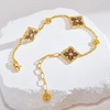 image:imageCicy Bell Clover Bracelet for Women 18k Gold Plated Brass Cubic Zirconia Lucky Dainty Layering Bracelet Jewelry GiftStyle AGold