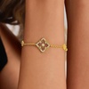 image:imageCicy Bell Clover Bracelet for Women 18k Gold Plated Brass Cubic Zirconia Lucky Dainty Layering Bracelet Jewelry GiftStyle AGold