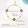 image:imageCicy Bell Clover Bracelet for Women 18k Gold Plated Brass Cubic Zirconia Lucky Dainty Layering Bracelet Jewelry GiftStyle AGold