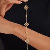 image:imageCicy Bell Clover Bracelet for Women 18k Gold Plated Brass Cubic Zirconia Lucky Dainty Layering Bracelet Jewelry GiftStyle AGold