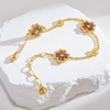 image:imageCicy Bell Clover Bracelet for Women 18k Gold Plated Brass Cubic Zirconia Lucky Dainty Layering Bracelet Jewelry GiftStyle BGold