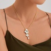 image:imageCicy Bell Floral Pendant Necklace for Women Trendy 18k Gold Plated Boho Enamel Blue Flower Cubic Zirconia Dainty Long Y Necklace Jewelry GiftsGold A