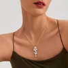 image:imageCicy Bell Floral Pendant Necklace for Women Trendy 18k Gold Plated Boho Enamel Blue Flower Cubic Zirconia Dainty Long Y Necklace Jewelry GiftsGold A