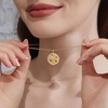 image:imageCicy Bell Floral Pendant Necklace for Women Trendy 18k Gold Plated Boho Enamel Blue Flower Cubic Zirconia Dainty Long Y Necklace Jewelry GiftsStyle BGold