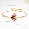 image:imageCicy Bell Ladybug Bracelet For Women 18k Gold Plated Cubic Zirconia Red Cold Enamel Adjustable Link Chain Trendy Jewelry GiftGold