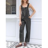 image:imageCicy Bell Womens Casual Denim Bib Overalls Wide Leg Sleeveless Zipper Loose Jean Pants Jumpsuits with PocketsGrey