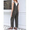 image:imageCicy Bell Womens Casual Denim Bib Overalls Wide Leg Sleeveless Zipper Loose Jean Pants Jumpsuits with PocketsGrey