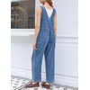 image:imageCicy Bell Womens Casual Denim Bib Overalls Wide Leg Sleeveless Zipper Loose Jean Pants Jumpsuits with PocketsJean Blue