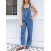 image:imageCicy Bell Womens Casual Denim Bib Overalls Wide Leg Sleeveless Zipper Loose Jean Pants Jumpsuits with PocketsJean Blue
