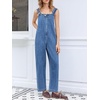 image:imageCicy Bell Womens Casual Denim Bib Overalls Wide Leg Sleeveless Zipper Loose Jean Pants Jumpsuits with PocketsJean Blue