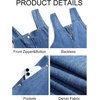 image:imageCicy Bell Womens Casual Denim Bib Overalls Wide Leg Sleeveless Zipper Loose Jean Pants Jumpsuits with PocketsJean Blue