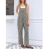 image:imageCicy Bell Womens Casual Denim Bib Overalls Wide Leg Sleeveless Zipper Loose Jean Pants Jumpsuits with PocketsLeopard Brown