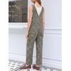 image:imageCicy Bell Womens Casual Denim Bib Overalls Wide Leg Sleeveless Zipper Loose Jean Pants Jumpsuits with PocketsLeopard Brown