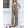 image:imageCicy Bell Womens Casual Denim Bib Overalls Wide Leg Sleeveless Zipper Loose Jean Pants Jumpsuits with PocketsLeopard Brown