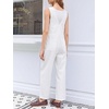 image:imageCicy Bell Womens Casual Denim Bib Overalls Wide Leg Sleeveless Zipper Loose Jean Pants Jumpsuits with PocketsWhite