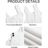image:imageCicy Bell Womens Casual Denim Bib Overalls Wide Leg Sleeveless Zipper Loose Jean Pants Jumpsuits with PocketsWhite