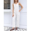 image:imageCicy Bell Womens Casual Denim Bib Overalls Wide Leg Sleeveless Zipper Loose Jean Pants Jumpsuits with PocketsWhite