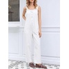 image:imageCicy Bell Womens Casual Denim Bib Overalls Wide Leg Sleeveless Zipper Loose Jean Pants Jumpsuits with PocketsWhite