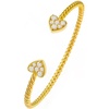 image:imageCicy Bell 18K Gold Plated Heart Bracelets for Women Trendy Cubic Zirconia Open Cuff Twisted Rope Bracelets Romantic JewelryGold