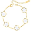 image:imageCicy Bell 18k Gold Plated Bracelets For Women Four Leaf Clover Bracelets  Cubic Zirconia Dainty Lucky Flower Hypoallergenic Charm for Birthdays Daily Wear Fashion Simple Jewelry GiftsWhite