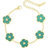 image:imageCicy Bell 18k Gold Plated Clover Bracelet For Women Four Leaf Link Bracelet  Cubic Zirconia Dainty Lucky Flower Hypoallergenic Charm for Birthdays Daily Wear Fashion Simple Jewelry GiftsFloral Green