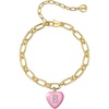 image:imageCicy Bell Bracelets for Women 18K Gold Plated Trendy Adjustable Cubic Zirconia Heart Letter Bracelets Personalized JewelryPink Letter B