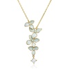 image:imageCicy Bell Floral Pendant Necklace for Women Trendy 18k Gold Plated Boho Enamel Blue Flower Cubic Zirconia Dainty Long Y Necklace Jewelry GiftsGold