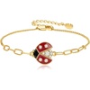 image:imageCicy Bell Ladybug Bracelet For Women 18k Gold Plated Cubic Zirconia Red Cold Enamel Adjustable Link Chain Trendy Jewelry GiftGold