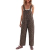 image:imageCicy Bell Womens Casual Denim Bib Overalls Wide Leg Sleeveless Zipper Loose Jean Pants Jumpsuits with PocketsLeopard
