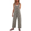 image:imageCicy Bell Womens Casual Denim Bib Overalls Wide Leg Sleeveless Zipper Loose Jean Pants Jumpsuits with PocketsLeopard Brown